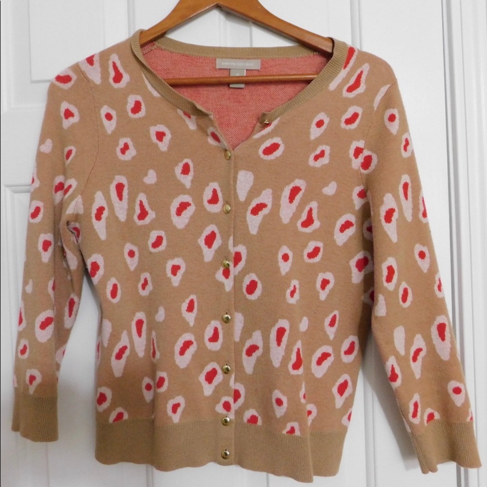 Banana Republic Printed Button Up Sweater